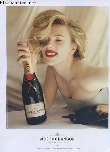 Scarlett Johansson in Moet &Chandon champagne advertisement